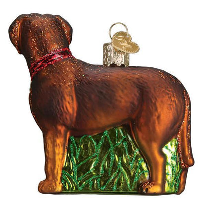 Ornament - Blown Glass - Standing Chocolate Lab
