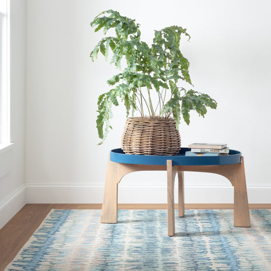 Rug - Micro Hooked Wool - Paint Chip Blue