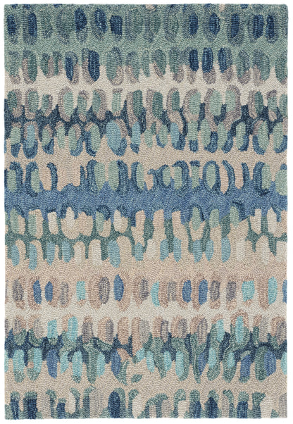 Rug - Micro Hooked Wool - Paint Chip Blue