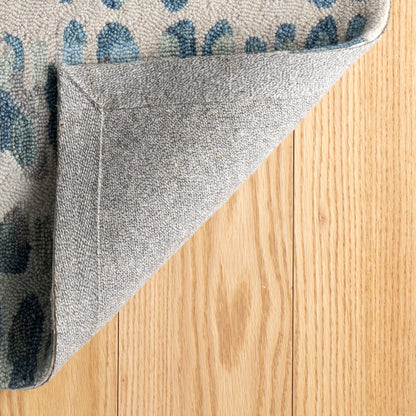 Rug - Micro Hooked Wool - Paint Chip Blue