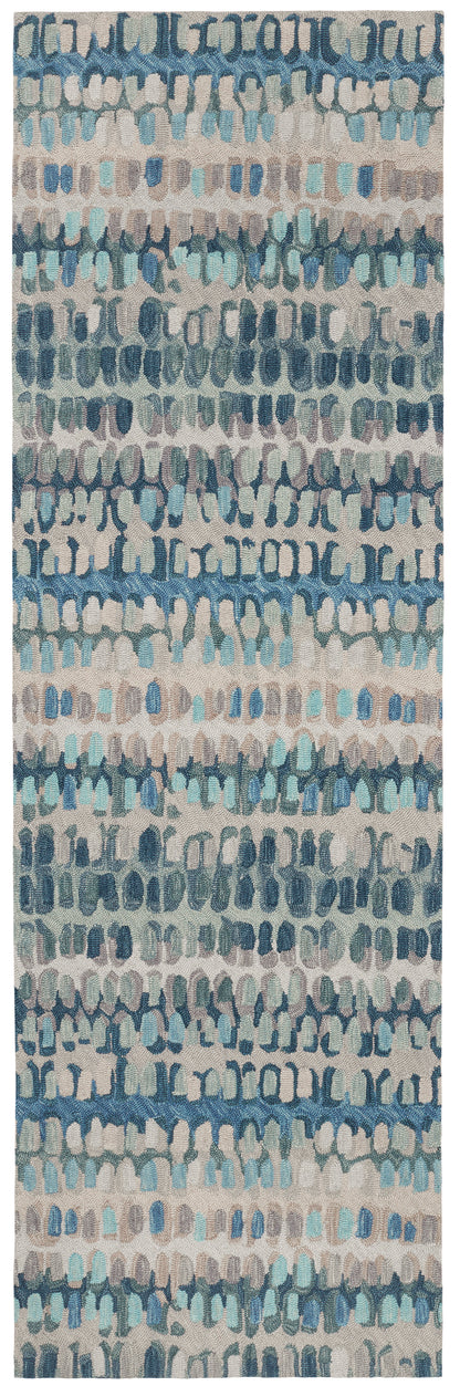 Rug - Micro Hooked Wool - Paint Chip Blue