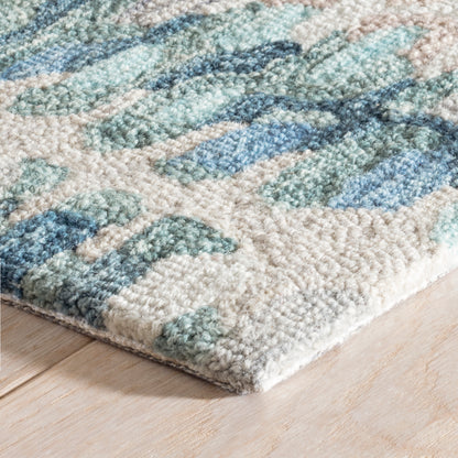 Rug - Micro Hooked Wool - Paint Chip Blue