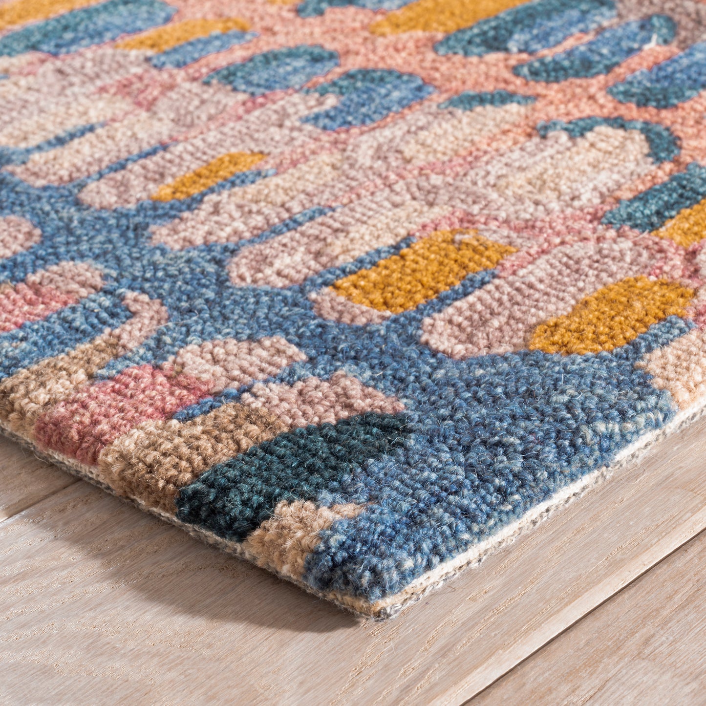 Rug - Micro Hooked Wool - Paint Chip Coral