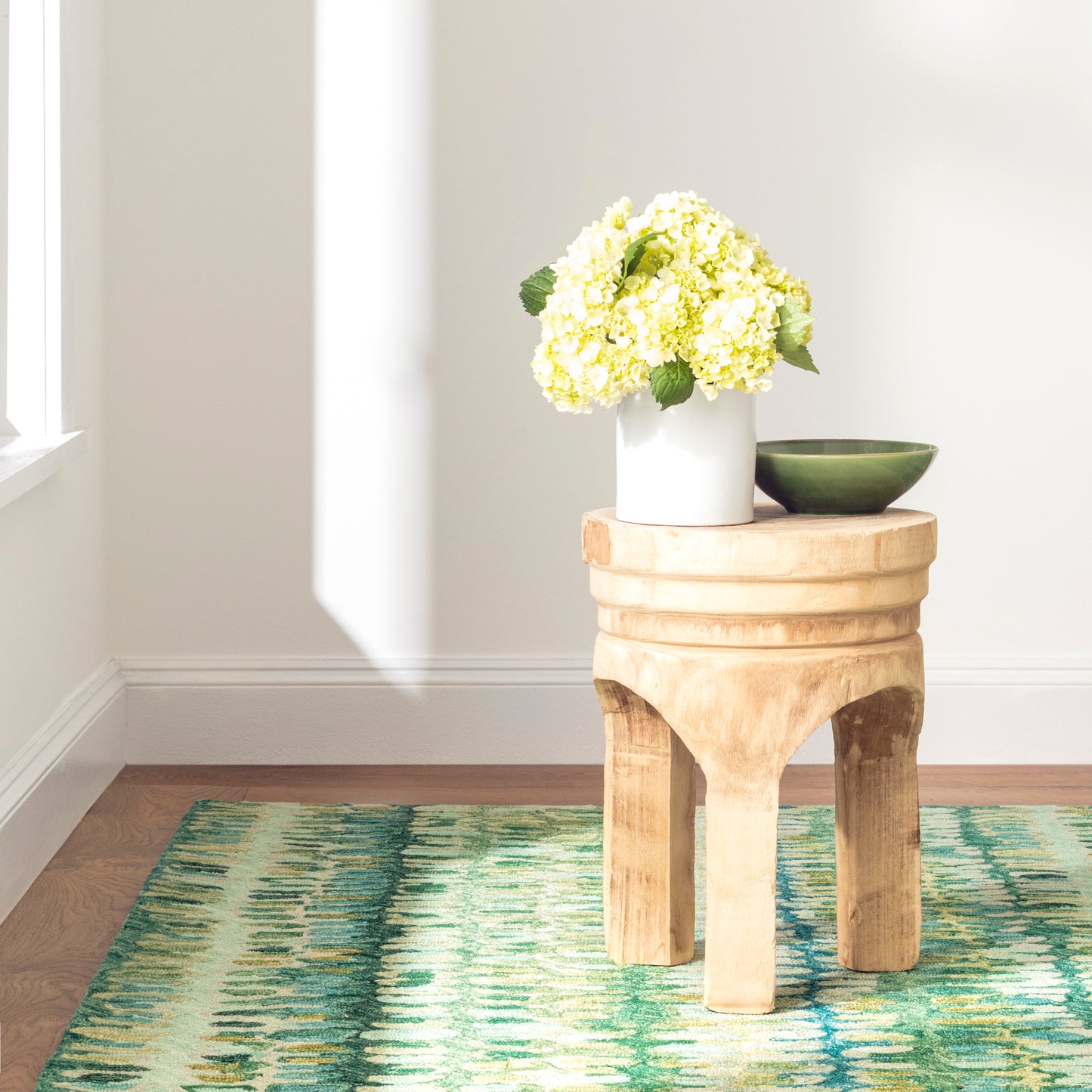 Rug - Micro Hooked Wool - Paint Chip Moss