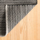 Rug - Woven Cotton - Herringbone Black