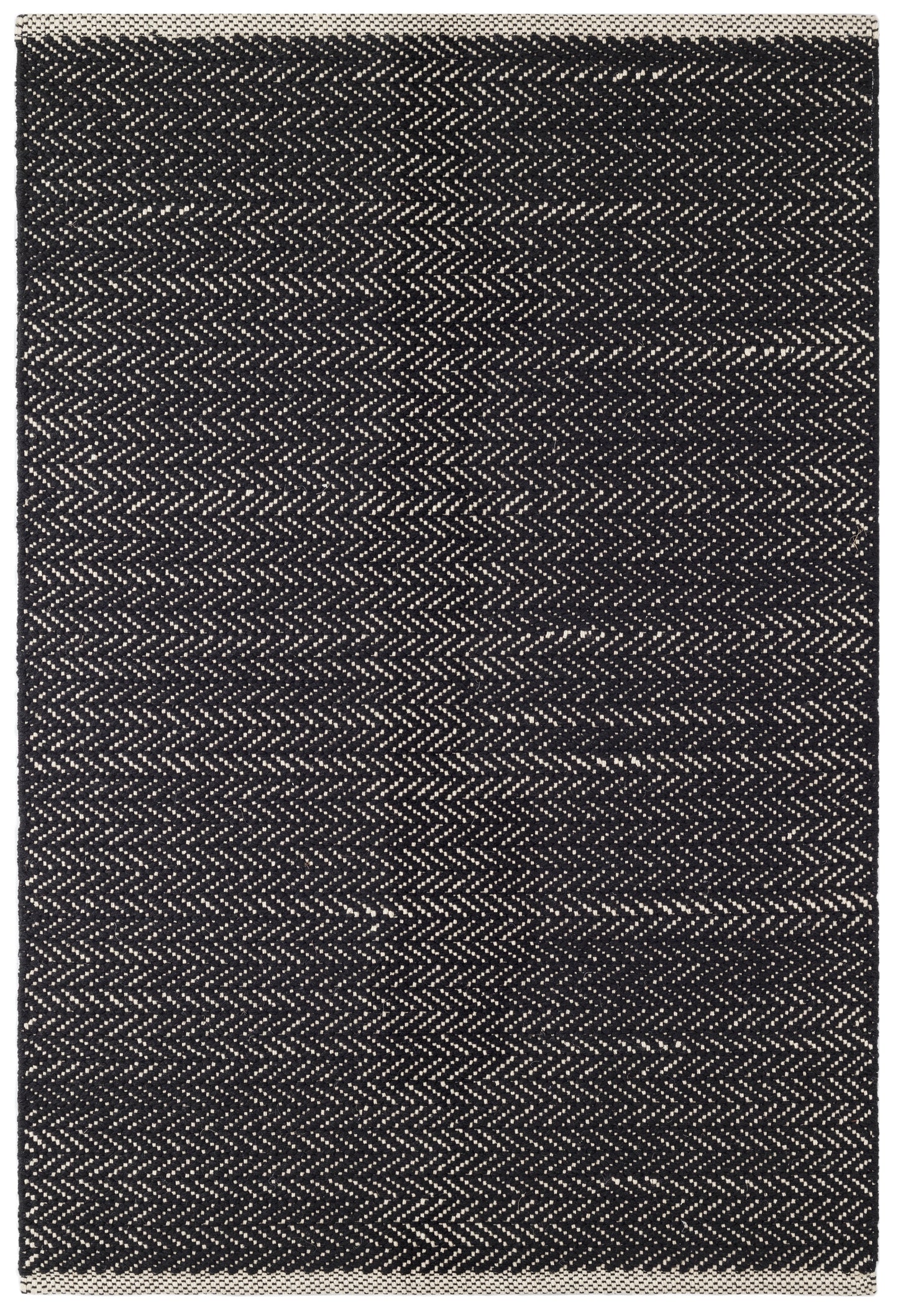 Rug - Woven Cotton - Herringbone Black