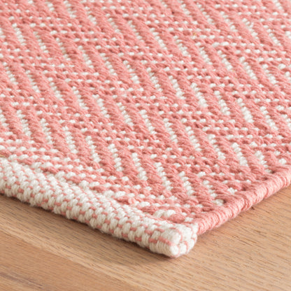 Rug - Woven Cotton - Herringbone Coral