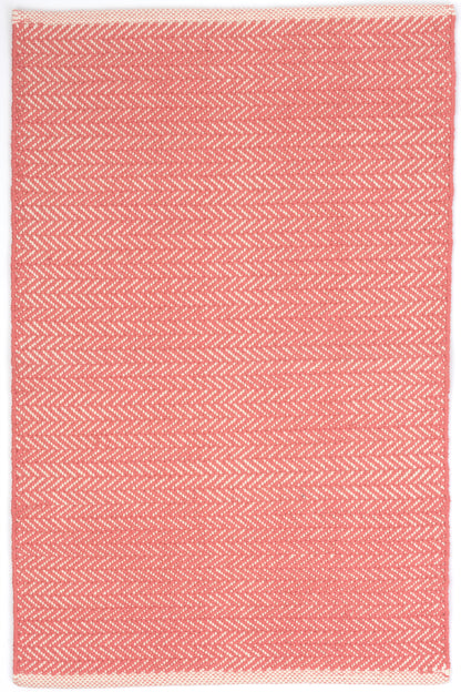Rug - Woven Cotton - Herringbone Coral