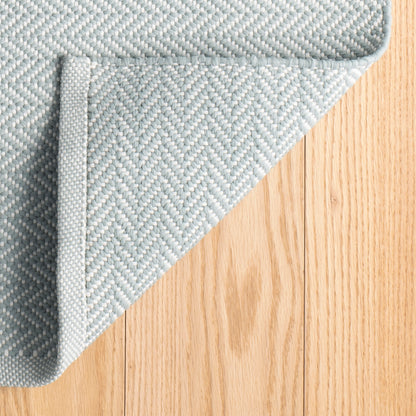 Rug - Indoor/Outdoor - Herringbone Light Blue/Ivory