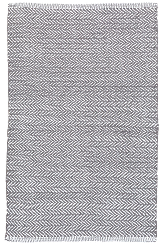 Rug - Indoor/Outdoor - Herringbone Shale/White
