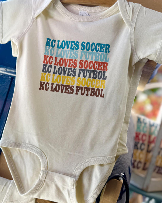 Onesie - KC LOVES SOCCER/KC LOVES FUTBOL - 12 to 18 months
