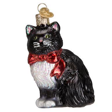 Ornament - Blown Glass - Tuxedo Kitty