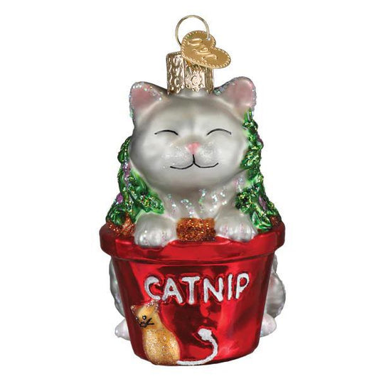 Ornament - Blown Glass - Catnip Cat