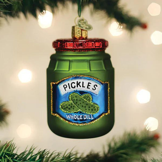 Ornament - Blown Glass - Jar of Pickles