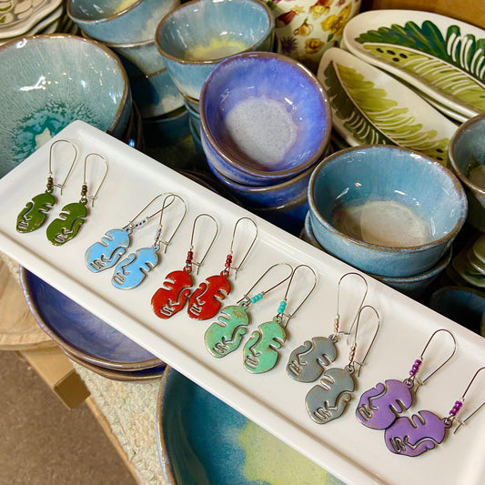 Earrings  - Goddess Faces - Enamel