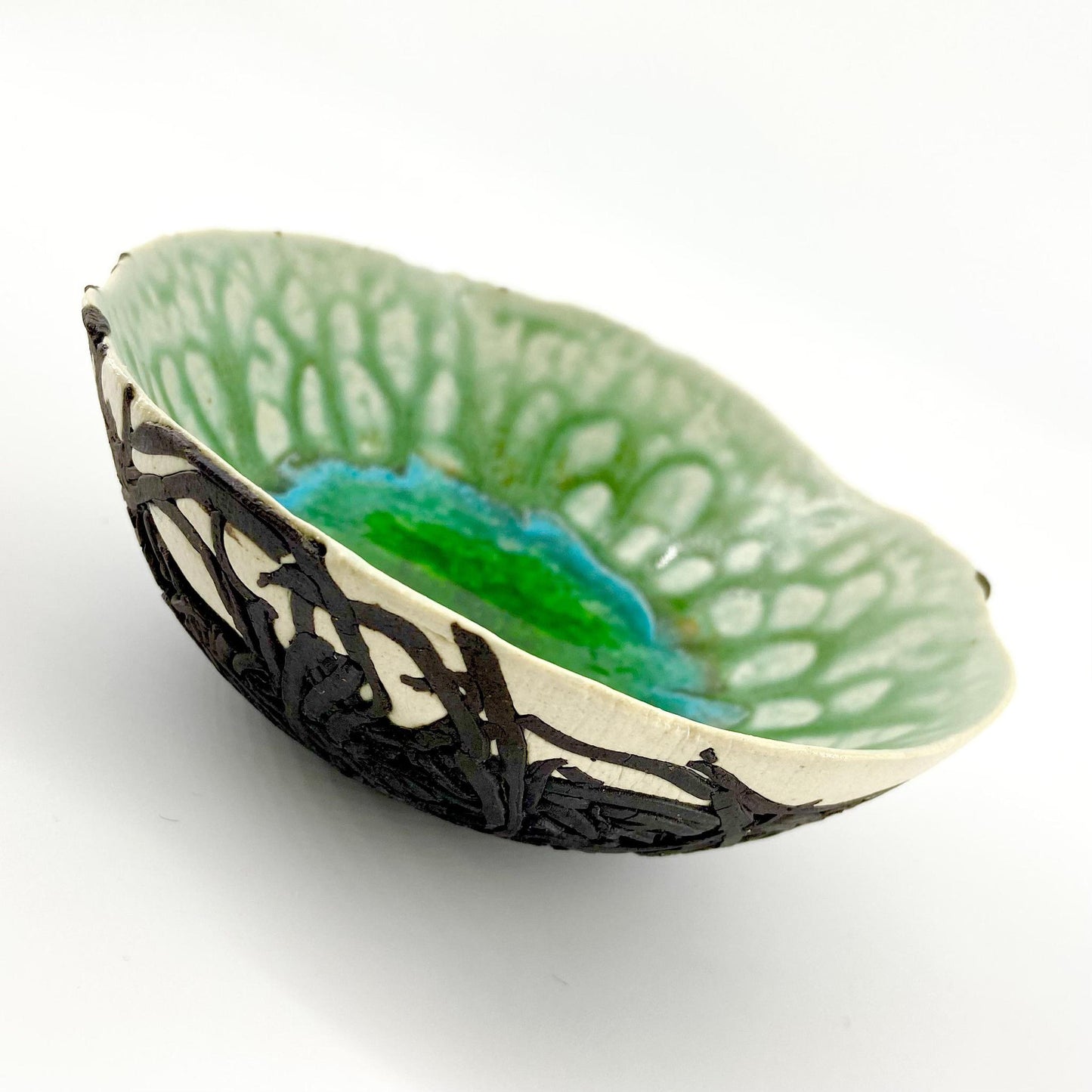 Bowl - Nest Design with Glazed Glass Center - Small