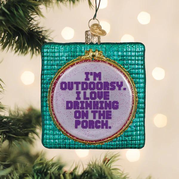 Ornament - Blown Glass - I'm Outdoorsy...