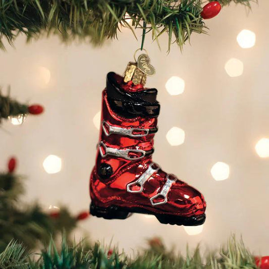 Ornament - Blown Glass - Ski Boot