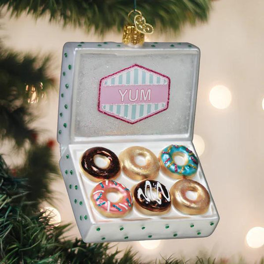 Ornament - Blown Glass - Box of Donuts