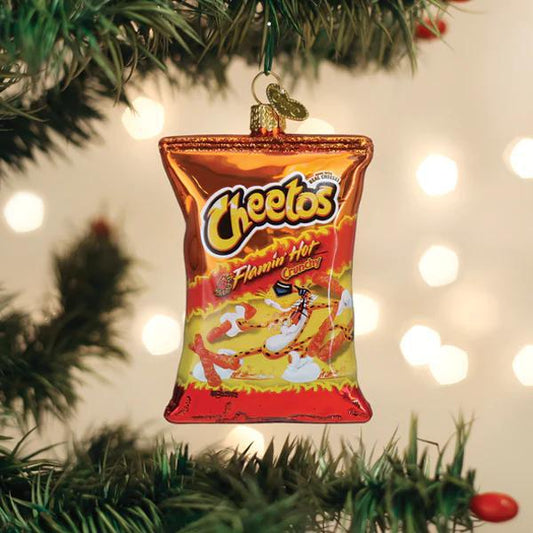 Ornament - Blown Glass - Flamin' Hot Cheetos