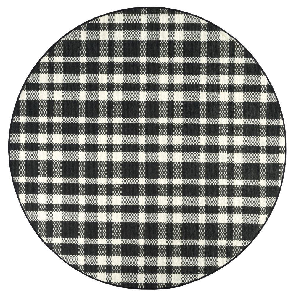 Rug - Machine-Washable - Houston Plaid Black