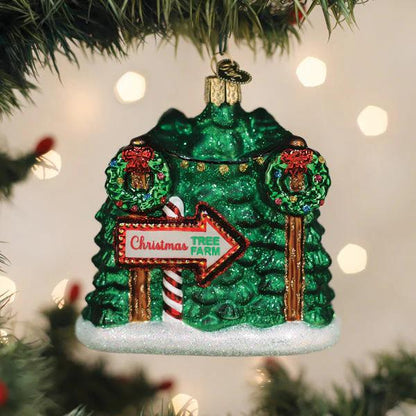 Ornament - Blown Glass - Christmas Tree Farm