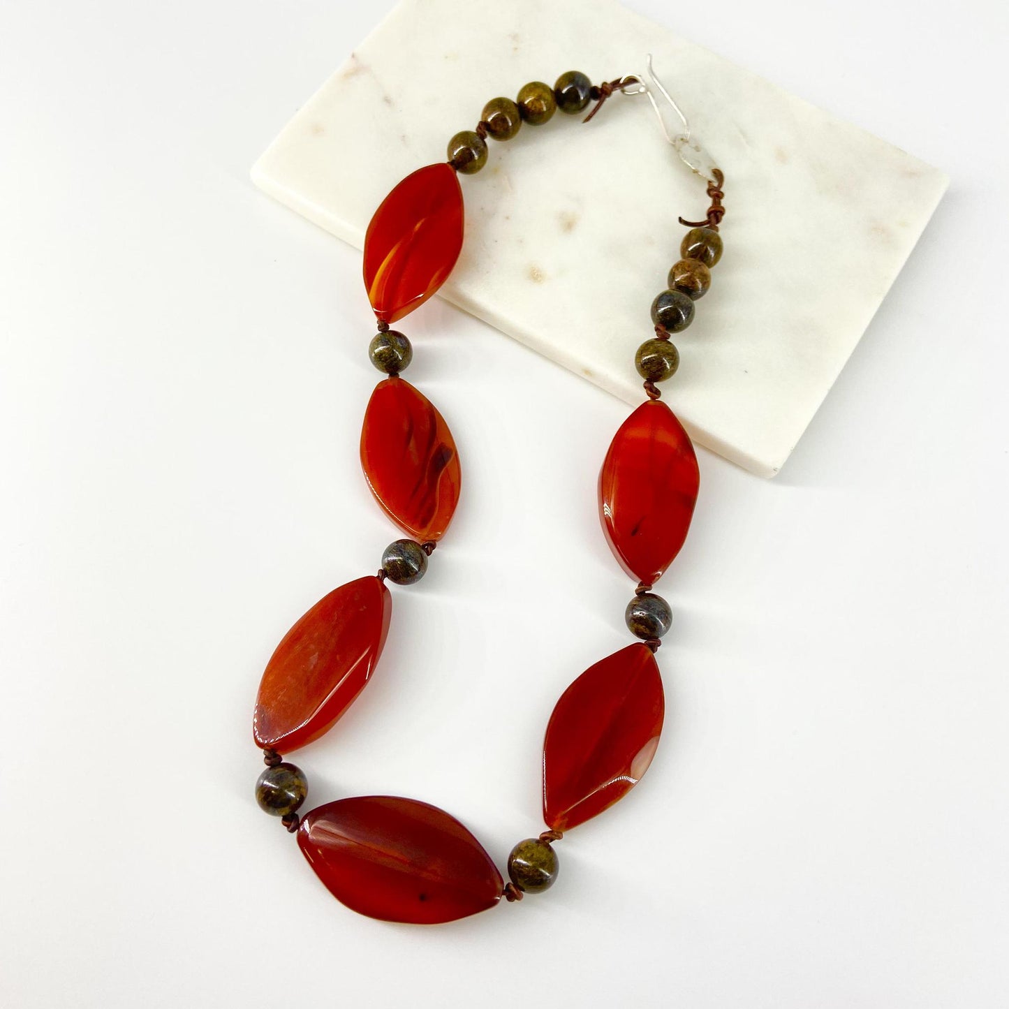 Necklace - Carnelian/Jasper/Sterling