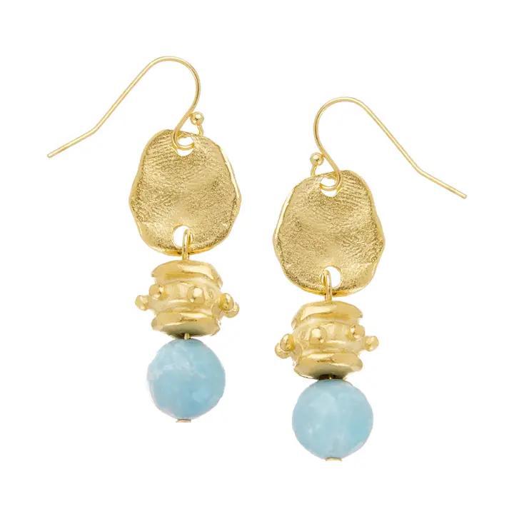 Earrings - Gold Drop With Jasper