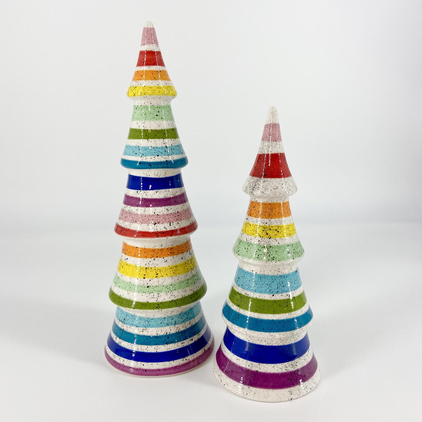 Decoration - Ceramic Tree - 11" - Bright Rainbow