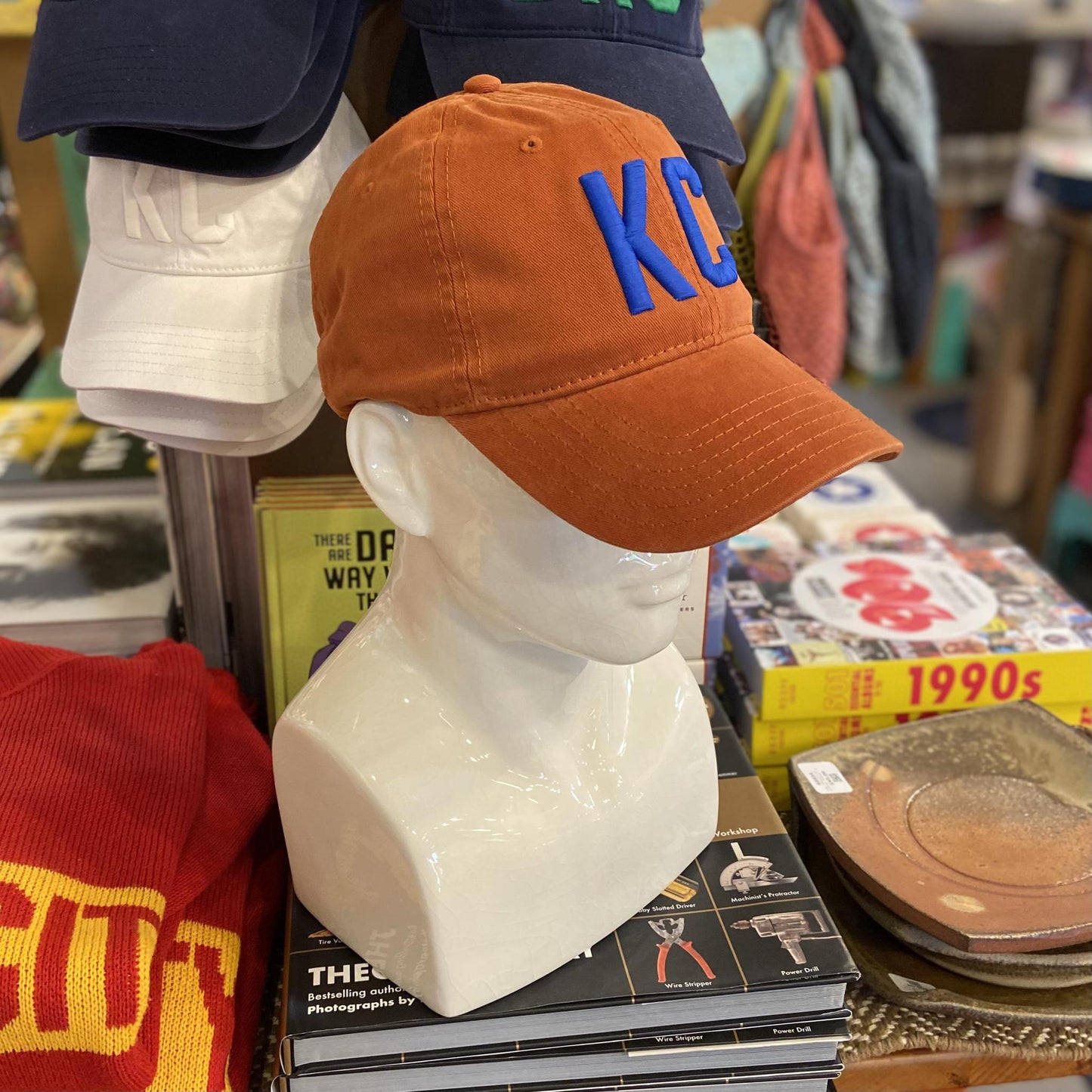 Ballcap - KC - Burnt Orange with Blue KC
