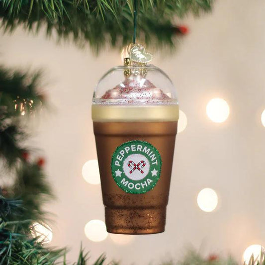 Ornament - Blown Glass - Peppermint Mocha