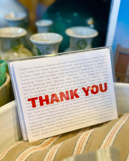 Card Set - "Thank You" on Thank Yous - Pack of 10 - Printed