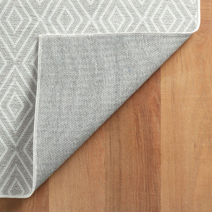 Rug - Machine-Washable - Diamond Platinum/White