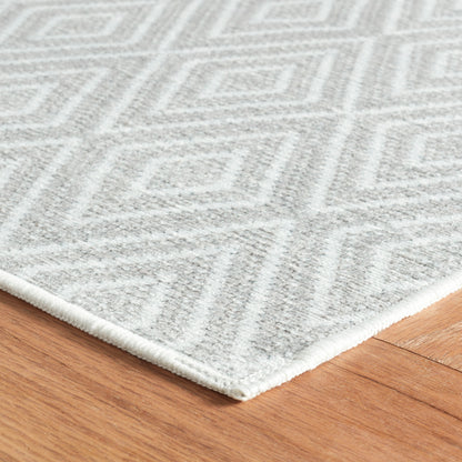 Rug - Machine-Washable - Diamond Platinum/White