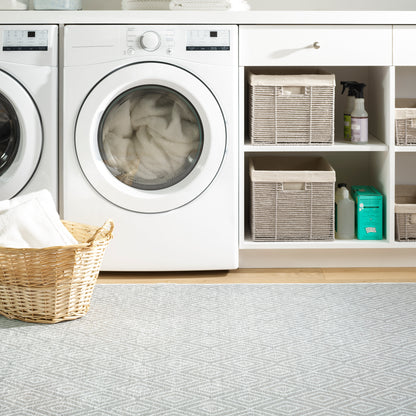 Rug - Machine-Washable - Diamond Platinum/White