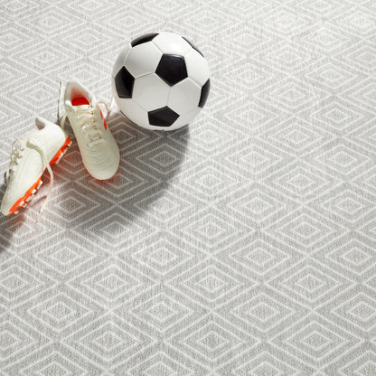Rug - Machine-Washable - Diamond Platinum/White