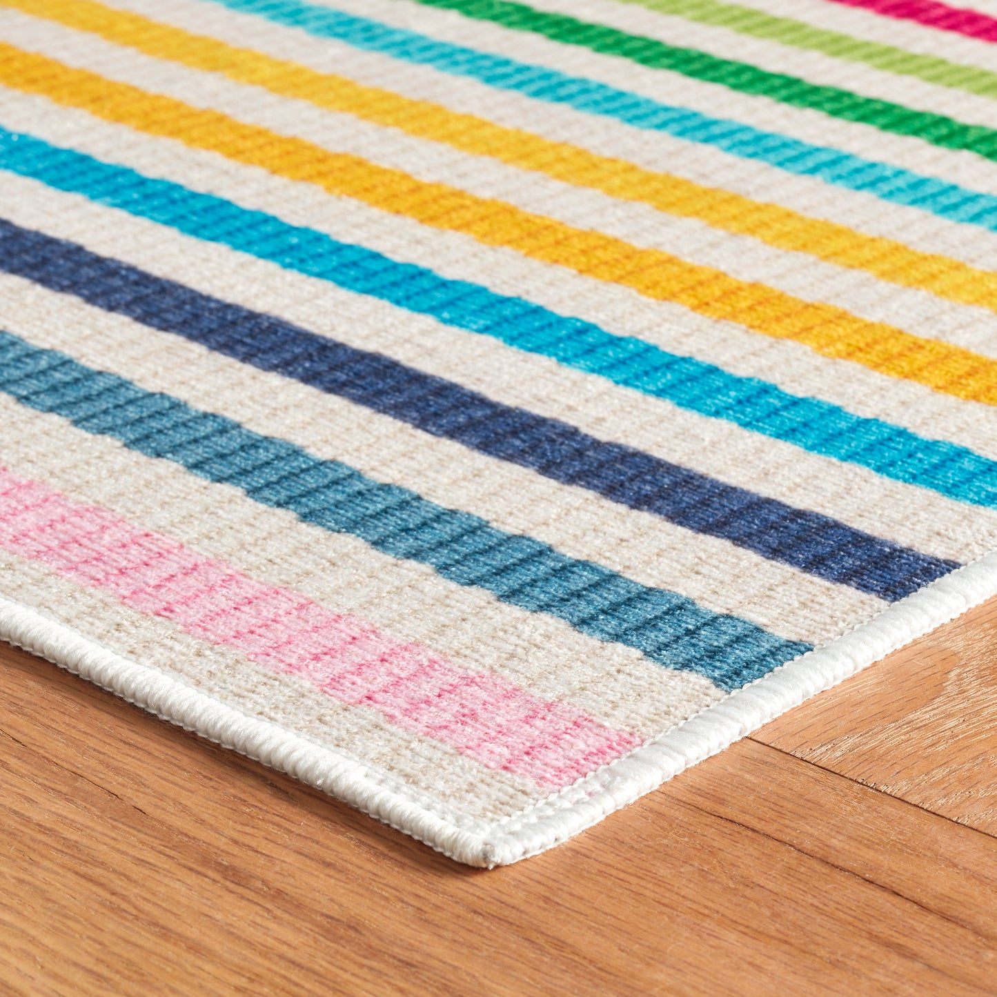 Rug - Machine-Washable - Rainbow Stripe Multi