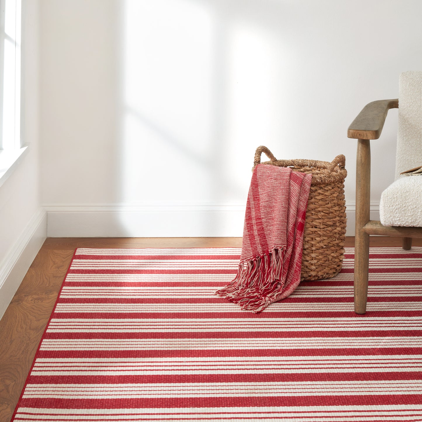 Rug - Machine-Washable - Abby Ticking Red