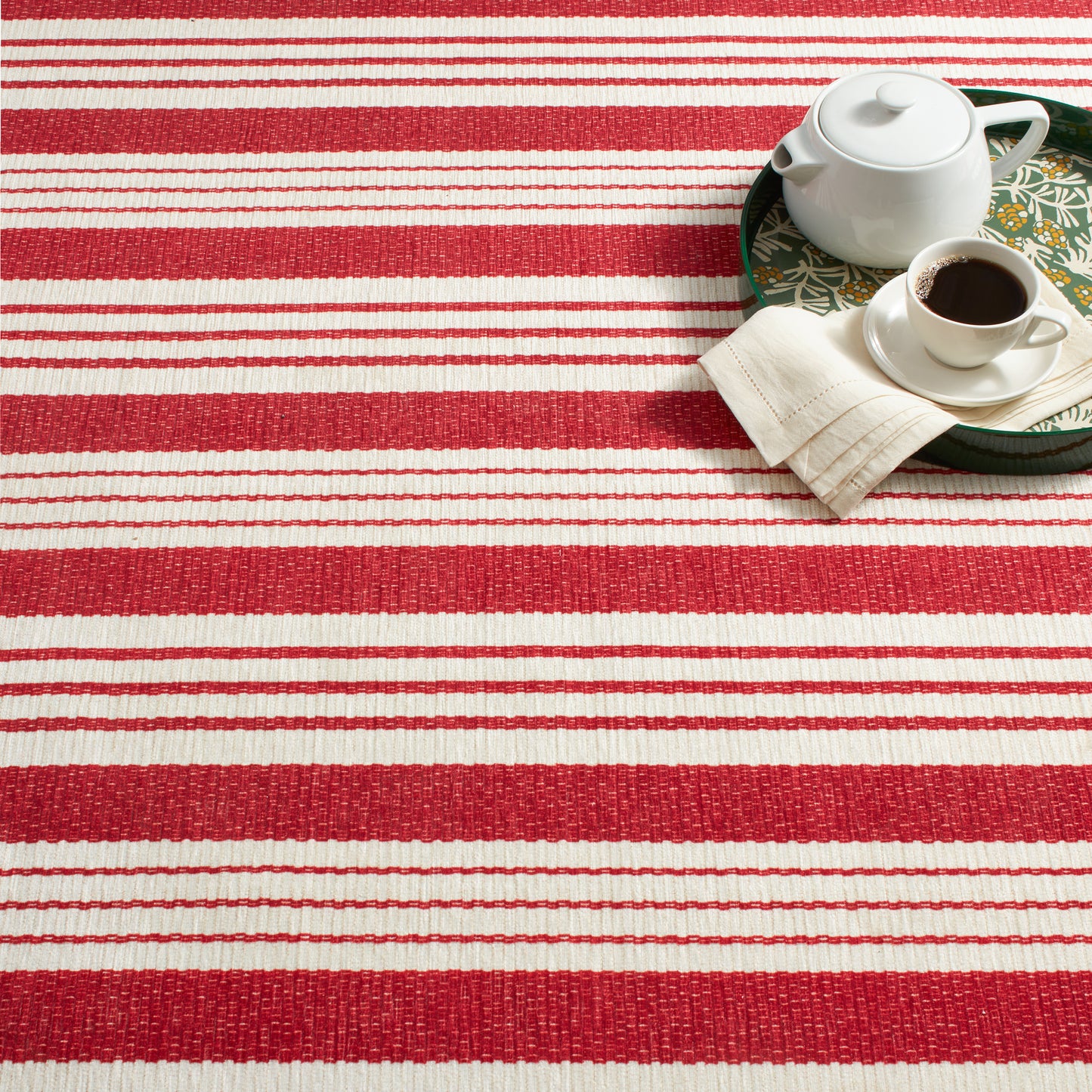 Rug - Machine-Washable - Abby Ticking Red