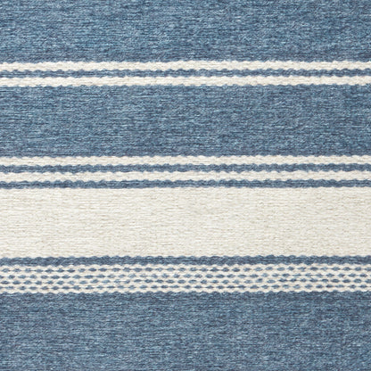 Rug - Machine-Washable - Bowman Stripe Blue