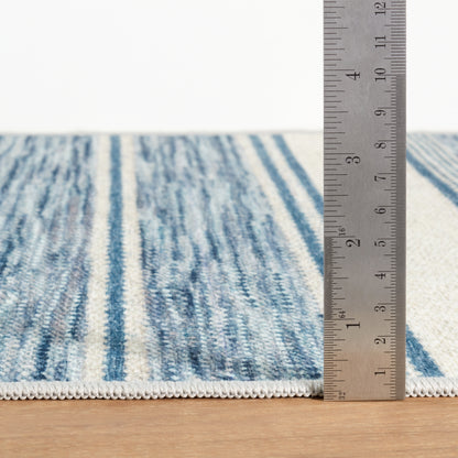 Rug - Machine-Washable - Ellington Stripe Blue
