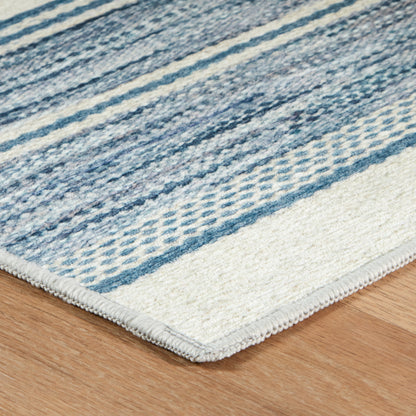 Rug - Machine-Washable - Ellington Stripe Blue