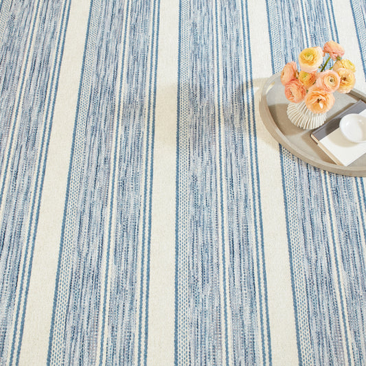 Rug - Machine-Washable - Ellington Stripe Blue