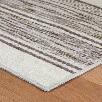 Rug - Machine-Washable - Ellington Stripe Grey