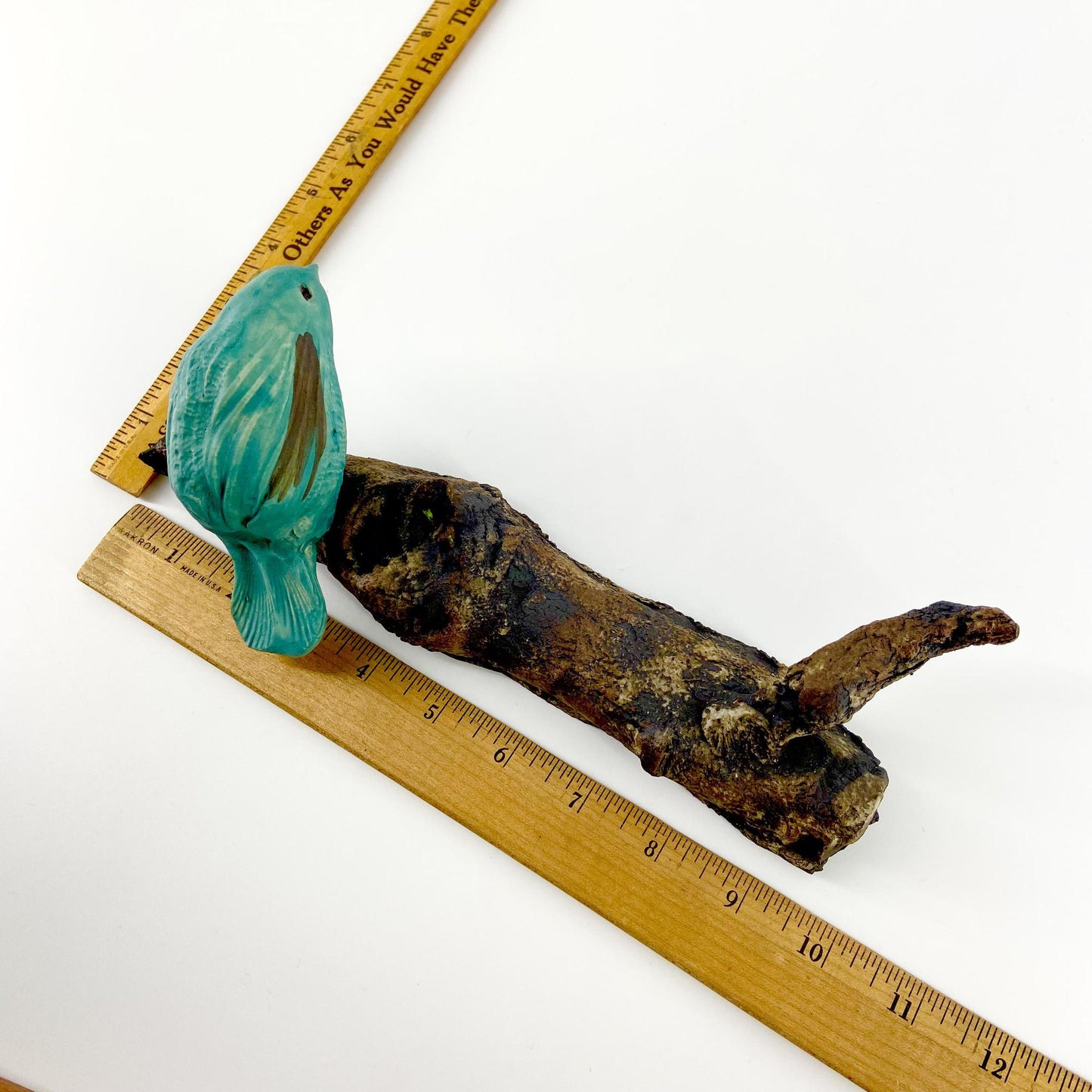 Ceramic Wall Art - Bird on Branch - One Teal Bird