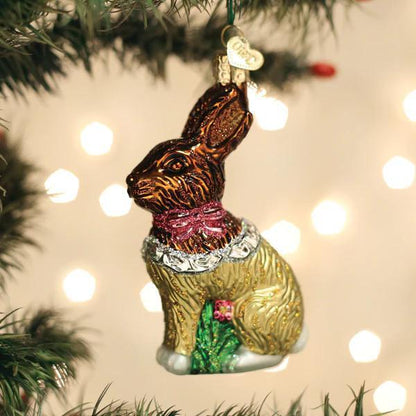 Ornament - Blown Glass - Chocolate Easter Bunny
