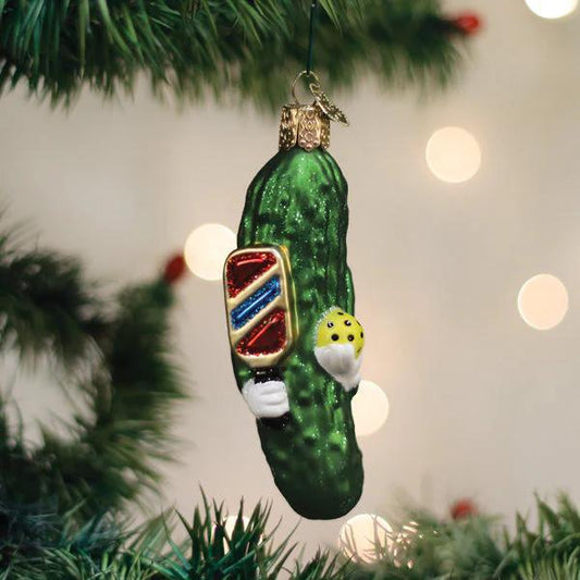 Ornament - Blown Glass - Pickleball Pickle
