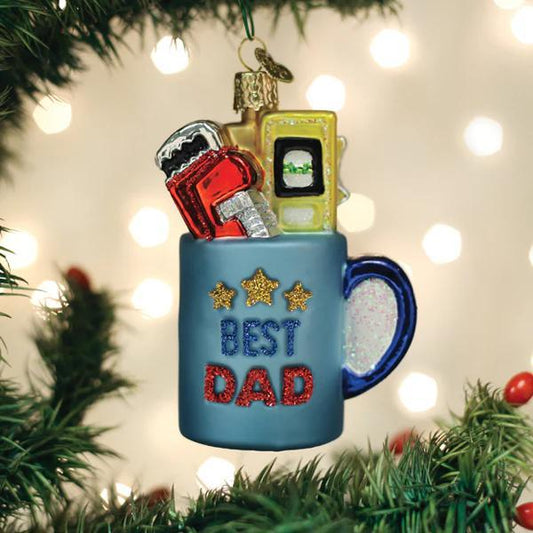 Ornament - Blown Glass - Best Dad Mug
