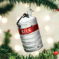 Ornament - Blown Glass - Aluminum Beer Keg