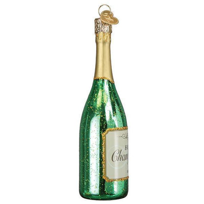 Ornament - Blown Glass - Champagne Bottle